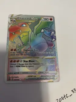 Pokemon TCG Charizard VSTAR Rainbow Secret Rare Card 174/172 Brilliant Stars - Image 2