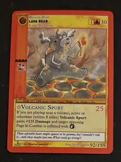 2021 MetaZoo Cryptid Nation 2nd Edition Lava Bear Card #92/159 EXMT O/C - Image 1