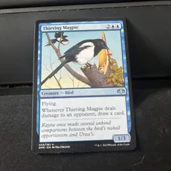 Thieving Magpie NM Dominaria Remastered 068/261 mtg Error Misprint Crimp - Image 1