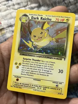 2002 Pokemon TCG Dark Raichu 7/110 Legendary Collection Holo Rare NM vintage - Image 2