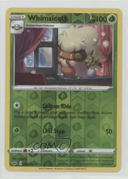Whimsicott Reverse Foil Pokemon Sword & Shield #006 u3f - Image 1