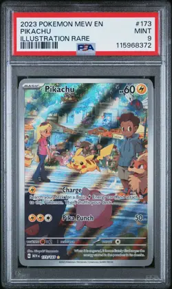 2023 POKEMON MEW EN-151 173 PIKACHU ILLUSTRATION RARE PSA MINT 09 - Image 3