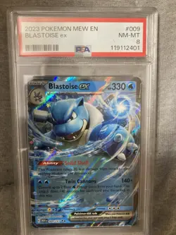 Pokemon 2023 SV Scarlet & Violet 151 Blastoise EX 009/165 PSA 8 - Image 1