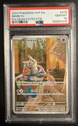 2024 Pokemon Mimikyu Promo Paldean Fates ETB PSA 10 Gem Mint #75 - Image 1