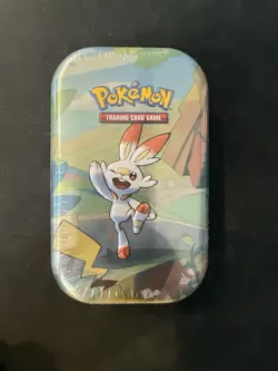 Pokemon - Galar Pals Mini Tin - Scorbunny - 2 TCG PACKS - NEW - FACTORY SEALED - Image 1