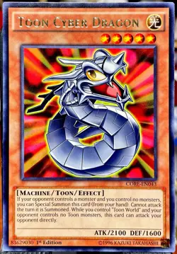 MINT 🔥 Yugioh Toon Cyber Dragon CORE-EN043 Rare 1st Edition - Image 1