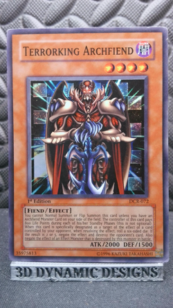 | Yugioh Terrorking Archfiend DCR-072 1st Edition Super Rare Dark Crisis HP | - Image 1