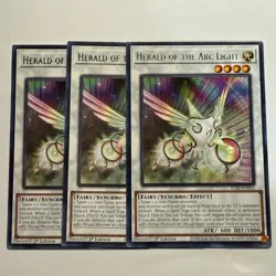 Herald of the Arc Light 3x (playset) JUSH-EN051 Rare 1st Ed NM Yugioh - Image 1