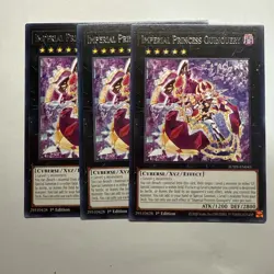 Imperial Princess Quinquery 3x (playset) JUSH-EN045 Rare 1st Ed NM Yugioh - Image 1