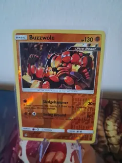 Pokemon TCG Buzzwole 77/131 Sm-Forbidden Light Reverse Holo Card LP - Image 1