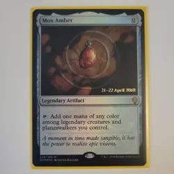 Mox Amber Legendary Artifact Magic Card Pre-release Promo - Image 1