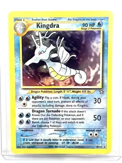 Pokemon TCG Kingdra Unlimited Holo Rare Card Neo Genesis 8/111 - Image 1