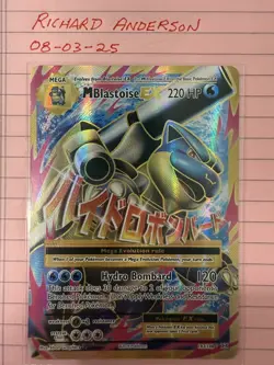 Pokemon Mega M Blastoise EX Full Art Ultra Rare Holo Card 102/108 XY Evolutions - Image 1