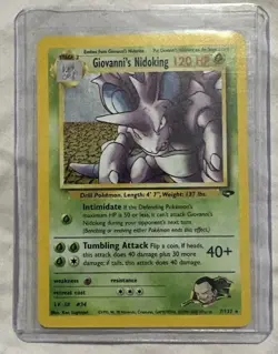 Pokemon Card Gym Challenge Rare Holo Giovanni's Nidoking 7/132 HP - Image 3