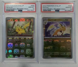 PSA 10 PIKACHU RAICHU set MASTER BALL REVERSE HOLO 151 Pokemon Card Japanese - Image 1