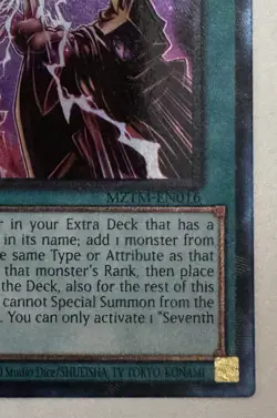 Seventh Tachyon MZTM-EN016 Yugioh Maze of the Master 1st Ed Collector's Rare - Image 4
