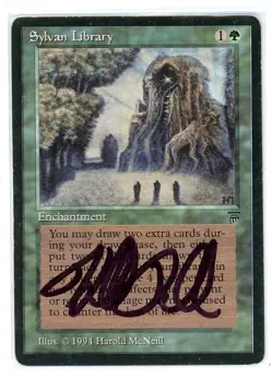 MTG Magic Sylvan Library Legends Auto Signed Harold McNeill HARD TO FIND - Image 1