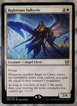 1X NM -MTG Righteous Valkyrie: Kaldheim (36) - Image 1