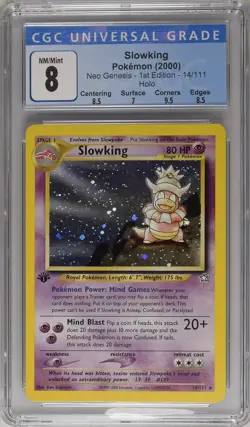 Pokemon 1st Edition Neo Genesis Slowking 14/111 - CGC 8 NM-MT w/ Sub-Grades - Image 1