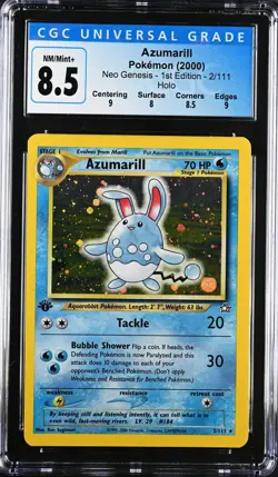 Pokemon 1st Edition Neo Genesis Azumarill 2/111 - CGC 8.5 NM-MT+ w/ Sub-Grades - Image 1