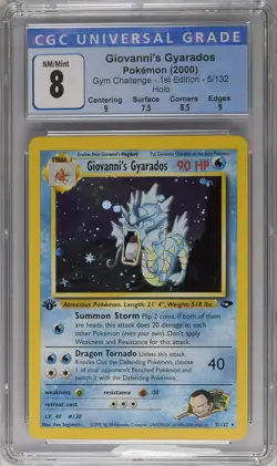 Pokemon 1st Edition Gym Challenge Giovanni's Gyarados 5/132 - CGC 8 NM/MT w/ Sub - Image 1