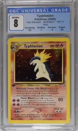 Pokemon 1st Edition Neo Genesis Typhlosion 18/111 - CGC 8 NM-MT w/ Sub-Grades - Image 1