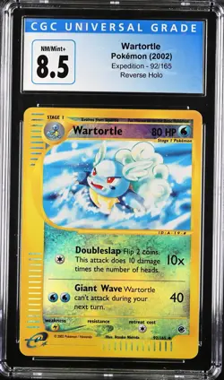Pokemon Reverse Holo Expedition Base Wartortle 92/165 - CGC 8.5 NM-MT+ - Image 1