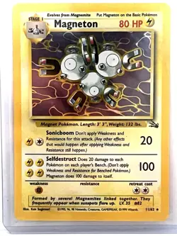 Pokemon Card Fossil Set Holo Magneton 11/62 WOTC - Image 1