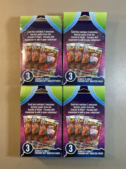 Pokemon Scarlet & Violet Paradox Rift Booster Hanger Box 3 Pack Sealed LOT OF 4 - Image 2