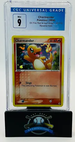 2004 POKEMON EX FIRE RED & LEAF GREEN #57 CHARMANDER-REVERSE HOLO CGC 9 - Image 1