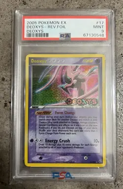 Pokemon Deoxys EX Deoxys Reverse foil Holo Rare #17 PSA 9 Mint Holo Bleed - Image 1