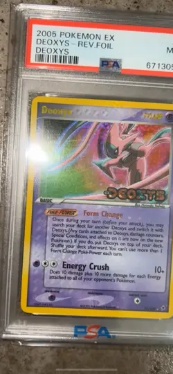 Pokemon Deoxys EX Deoxys Reverse foil Holo Rare #17 PSA 9 Mint Holo Bleed - Image 3