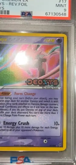 Pokemon Deoxys EX Deoxys Reverse foil Holo Rare #17 PSA 9 Mint Holo Bleed - Image 4