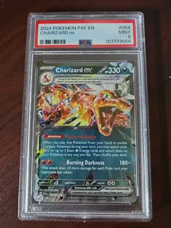 CHARIZARD EX PSA 9 MINT 2024 POKEMON PAF EN-PALDEAN FATES #054 - Image 1