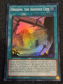 Yugioh! NM Obsidim, the Ashened City - PHNI-EN094 - Super Rare - 1st Edition - Image 1