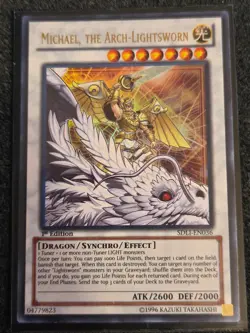 Yugioh Michael, the Arch-Lightsworn SDLI-EN036 Ultra Rare 1st Ed LP - Image 1