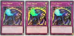 3 x LART-EN011 Soul Drain - Ultra Rare Limited Edition Near Mint YuGiOh Cards - Image 1