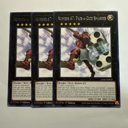 Number 67: Pair-a-Dice Smasher 3x (playset) JUSH-EN058 Rare 1st Ed NM Yugioh - Image 1