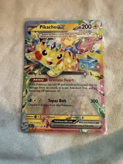 Pokemon 2024 Surging Sparks Pikachu EX TCG Card 057/191 Holo - Image 2