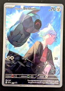POKEMON ~ STEVEN'S BELDUM SVP 207 ~ SCARLET & VIOLET ILLUSTRATION PROMO CARD NM - Image 1