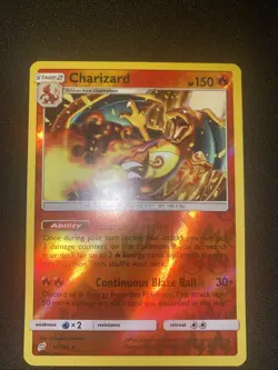 Pokemon TCG Charizard 14/181 Rare Team Up Reverse Holo Card. - Image 1