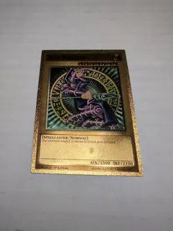 Yugioh Custom Gold Foil Card Dark Magician MAGO For Art Purposes - Image 1