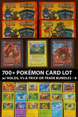 700+ Pokemon Card Lot w/ Holos, Vs & Trick or Trade Bundles - Read - Image 1