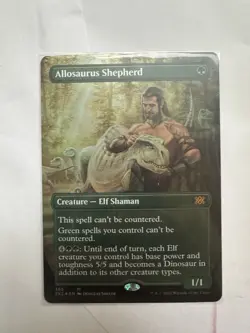 ALLOSAURUS SHEPHERD *FOIL* Borderless Ext Art 2X2 MTG NM/MT Double Masters 2022 - Image 1
