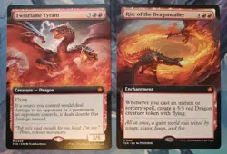 MTG Twinflame Tyrant + Rite Of The Dragoncaller (Extended) - Foundations, NM - Image 1