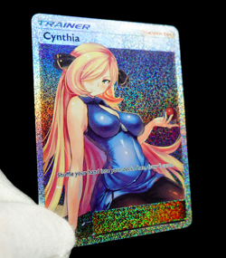 Pokemon Cynthia Trainer Waifu Ultra Rare Holo FX Alt Art Sexy Anime Custom Card - Image 3