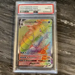 PSA 10 GEM MINT Gyarados Vmax Rainbow Secret Rare 207/203 Evolving Skies Pokemon - Image 1