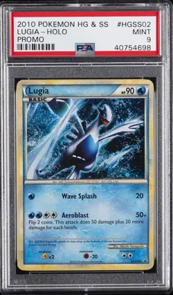 2010 POKEMON HEARTGOLD & SOULSILVER PROMO #HGSS02 LUGIA-HOLO PSA 9 - Image 1