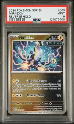 2024 POKEMON SSP EN-SURGING SPARKS REVERSE HOLO #069 MIRAIDON PSA 9 - Image 1