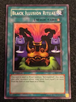 Yugioh Black Illusion Ritual SDP-038 1st Edition LP - Image 1